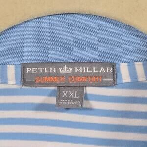 Peter Millar Summer Comfort Striped Performance Polo With Logo Size XXL